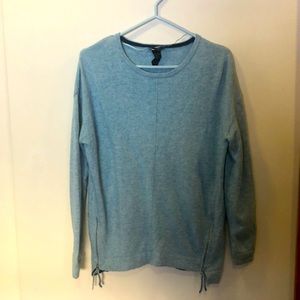 Olsen light blue knit sweater with zipper details (size: small/6)